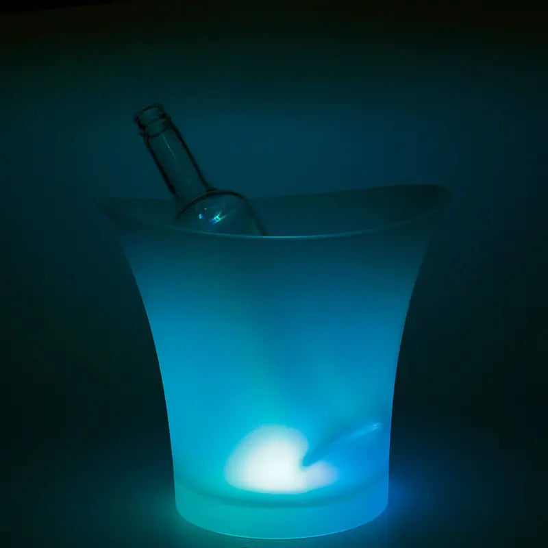 Round Plastic Ice Bucket with LED Lighting