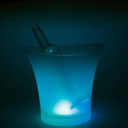 Round Plastic Ice Bucket with LED Lighting