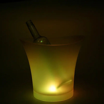 Round Plastic Ice Bucket with LED Lighting