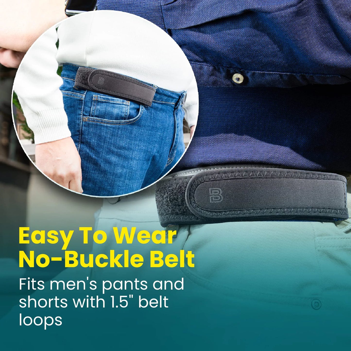 Elastic No-Buckle Waist Belt